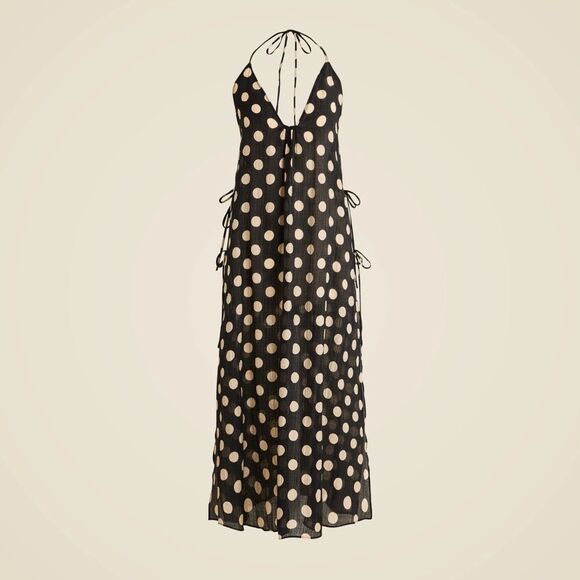NWT J CREW Crinkle side-tie dress in dot print - Picture 5 of 9